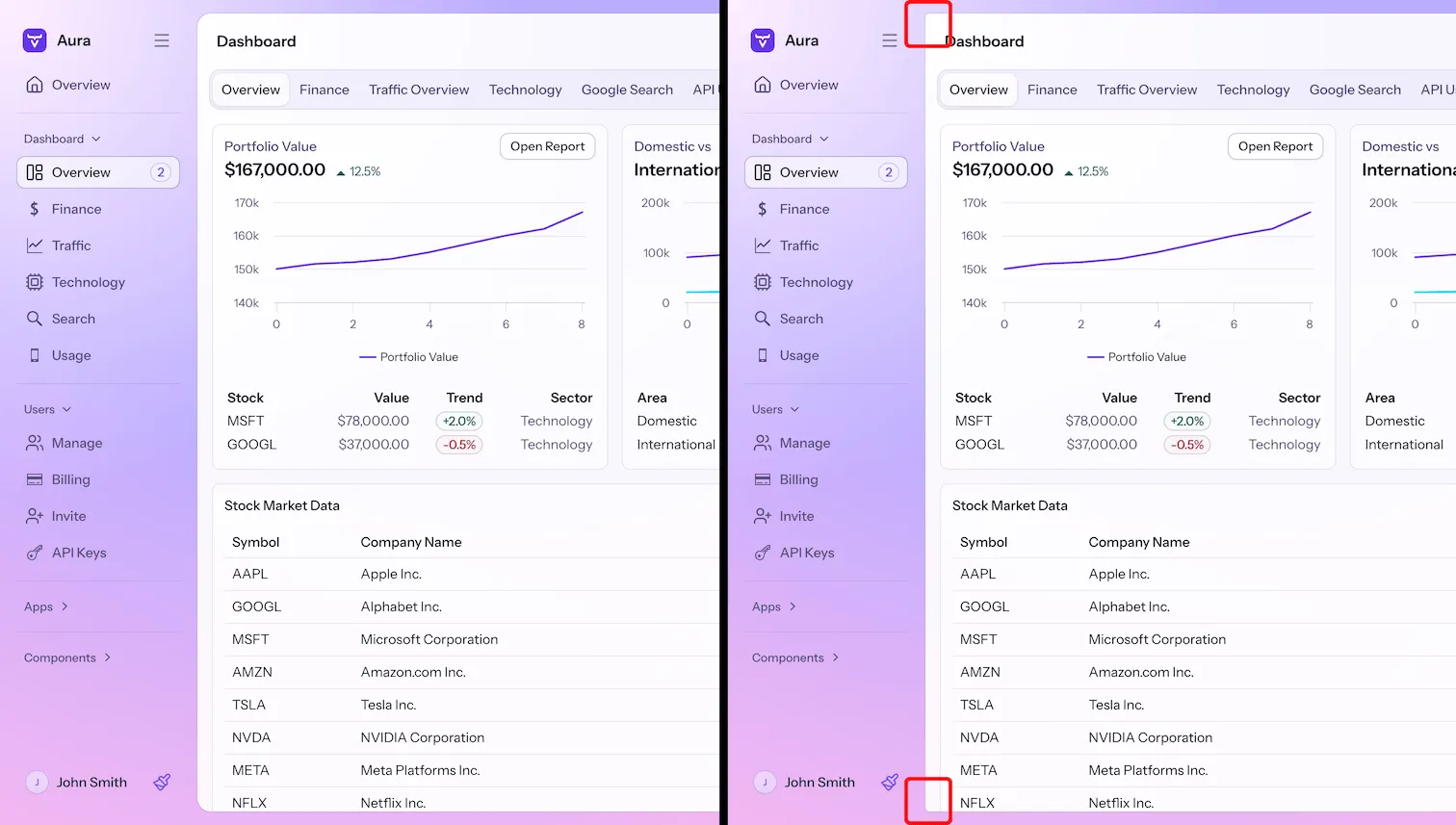 app layout radius
